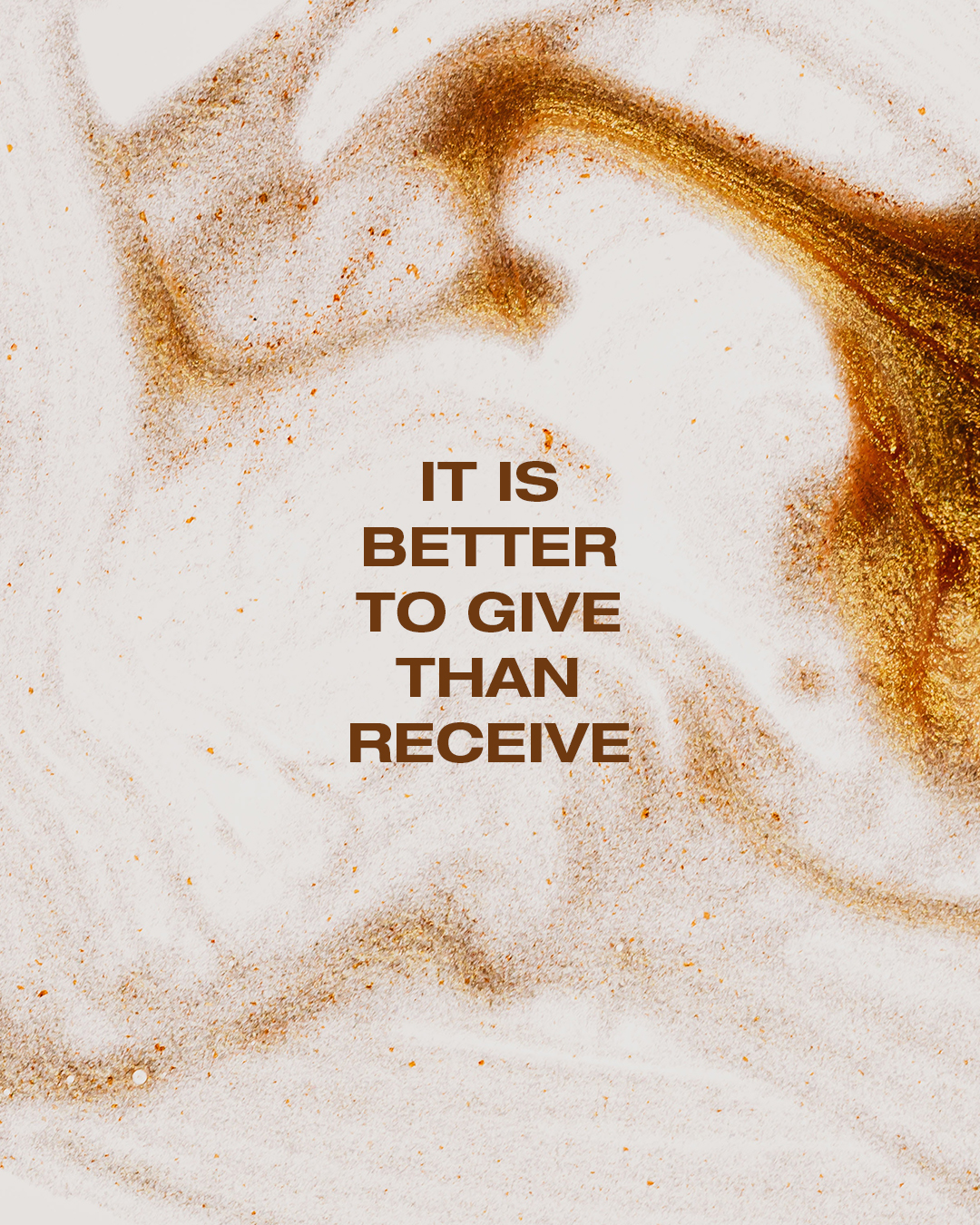 It is better to give than receive
